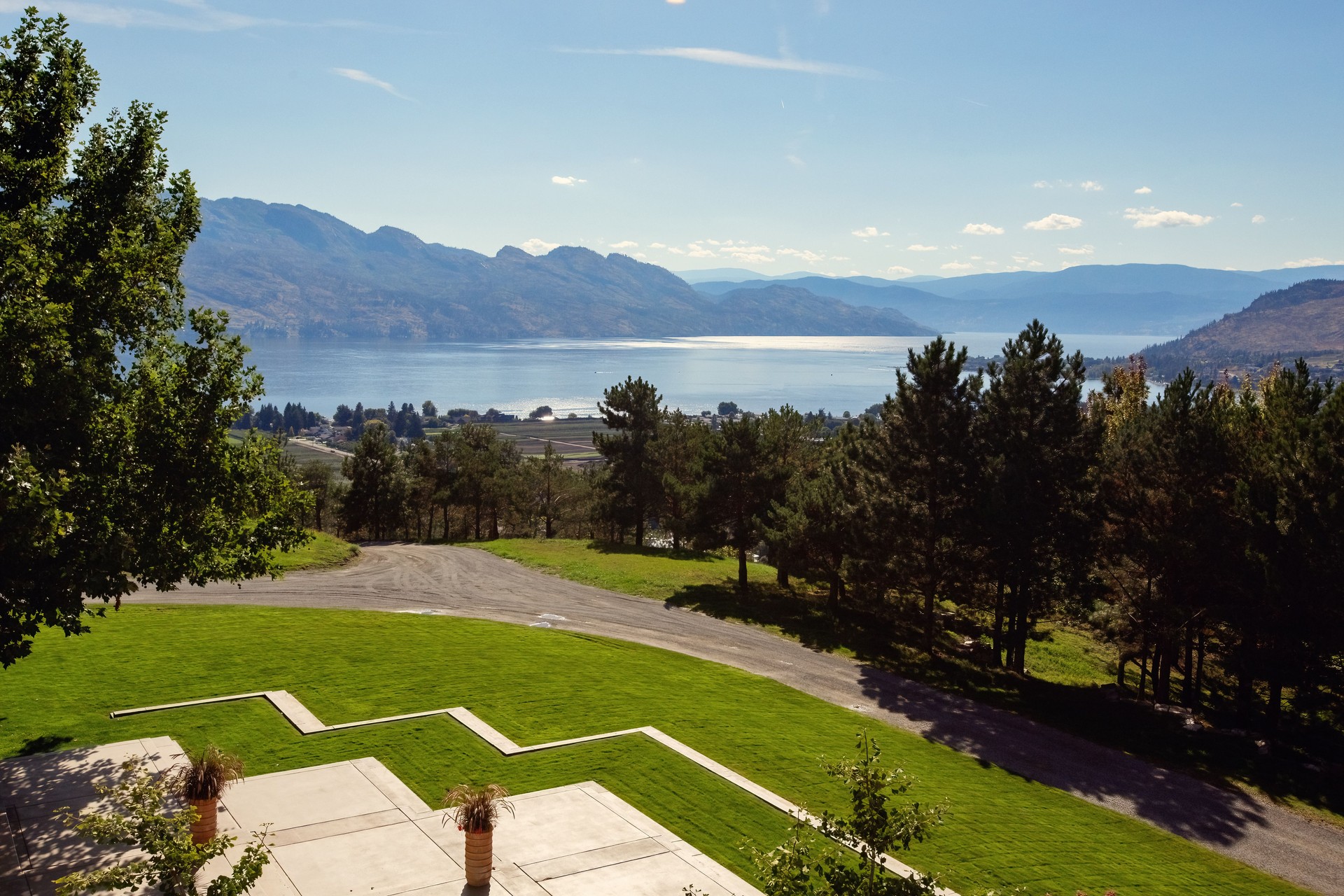 Terrace restaurant and wine testing at Mission Hill winery at Kelowna hill town, British Columbia, Canada